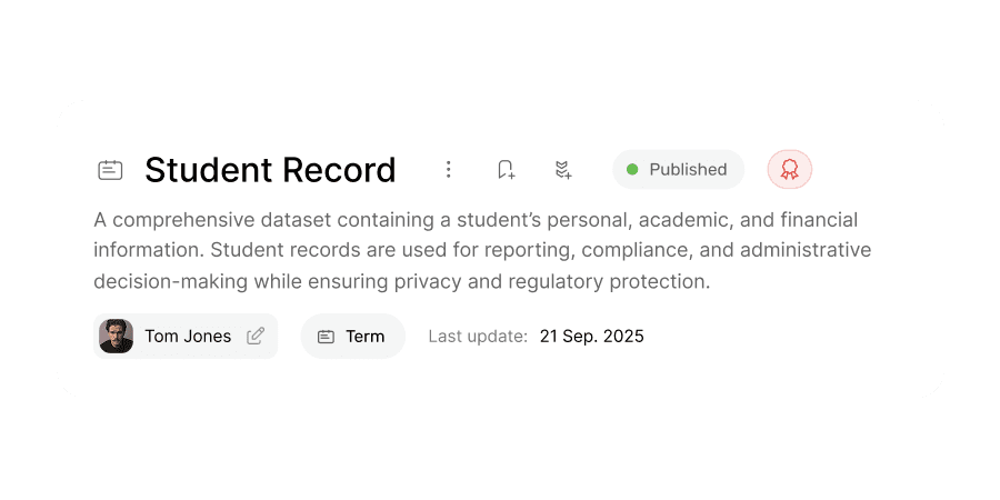 Business glossary<br>for consistent university metrics