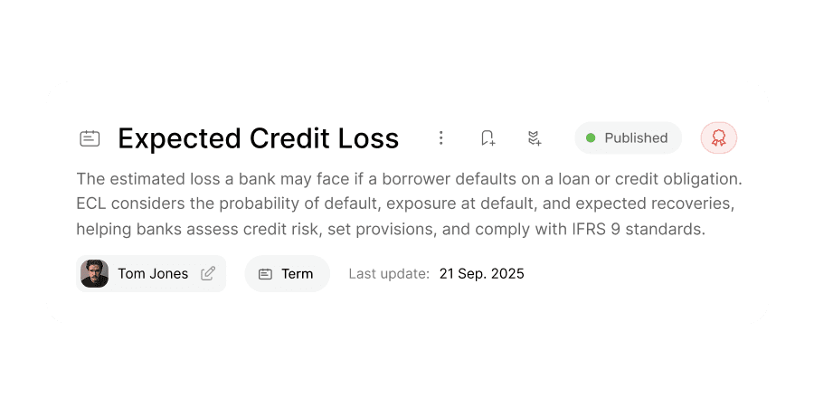 Business glossary<br>for financial terminology