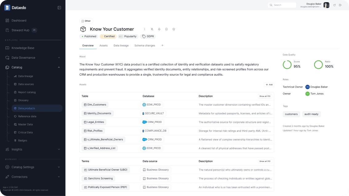 Dataedo Data Catalog Interface
