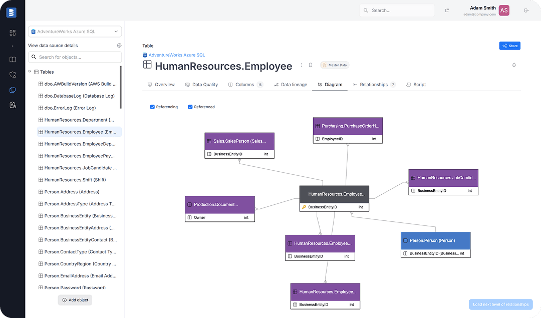 Dataedo Data Catalog Interface