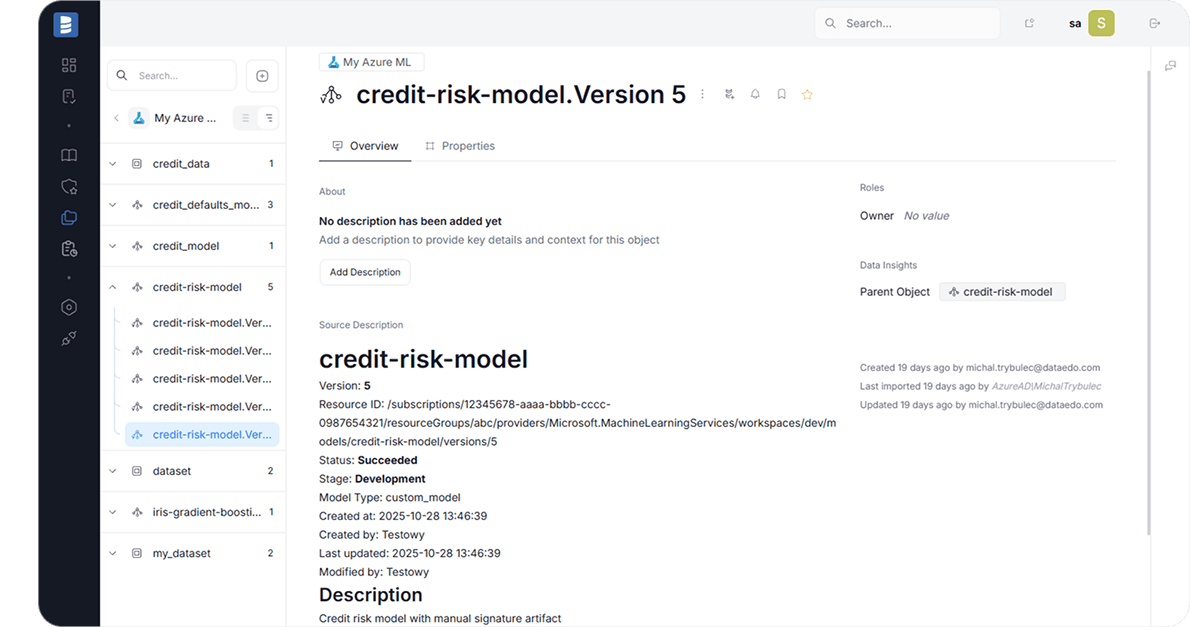 Dataedo Data Catalog Interface