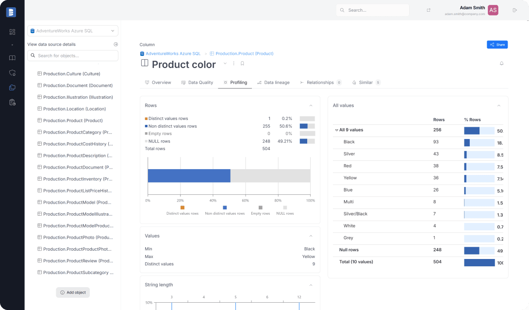 Dataedo Data Catalog Interface