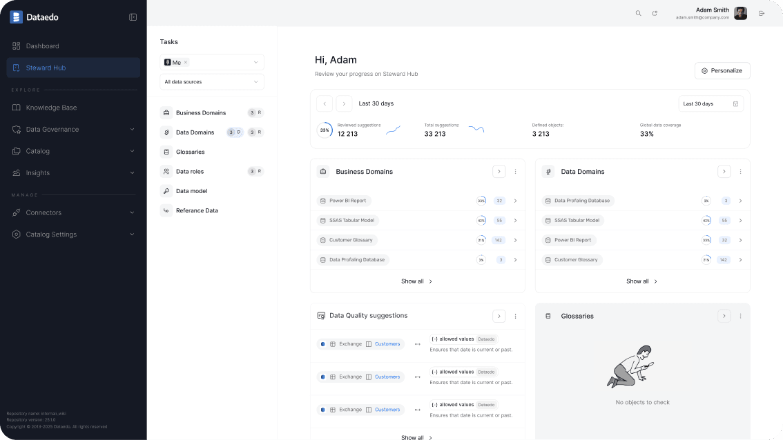 Dataedo Data Catalog Interface