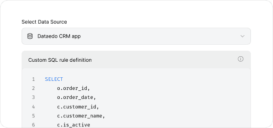 Validate your own business rules<br>with custom SQL
