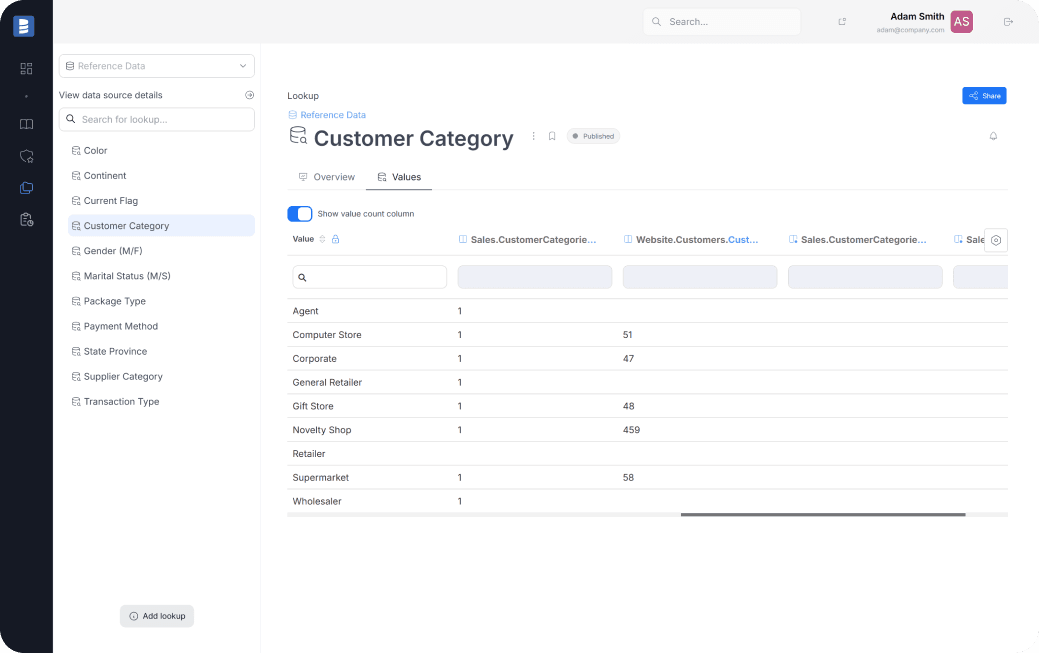 Dataedo Data Catalog Interface